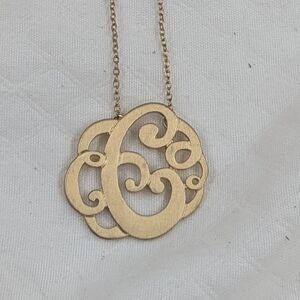 C monogram necklace gold Brushed Look